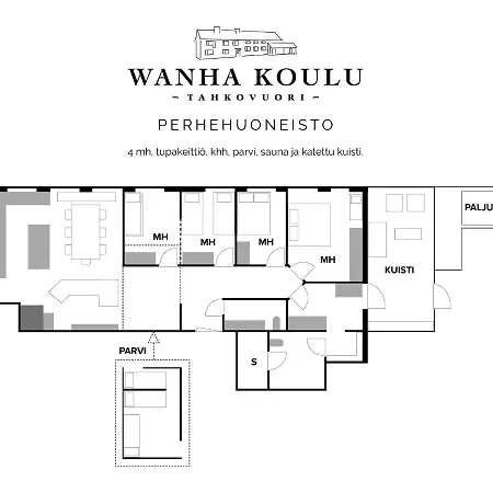 Wanha Koulu Tahko Unelma, 4mh, Palju, Sauna, Tupakeittioe, Wifi, Liikuntasali, Rinteetsparavintola 6km, Lemmikit Ok, Edukas شقة Reittiö
